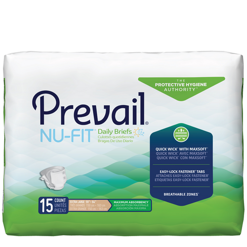 Prevail Nu-Fit Incontinence Adult Briefs for Men & Women