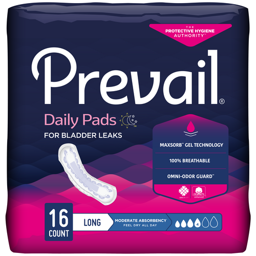 Prevail Incontinence Bladder Control Pads for Women, Moderate Absorbency