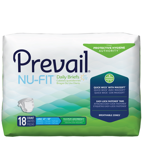 Prevail Nu-Fit Incontinence Adult Briefs for Men & Women